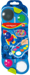 Keyroad Acuarele KEYROAD cu paletă de pictură, 12 culori