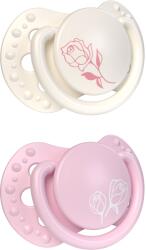 LOVI Lovi, Classy, suzeta dinamica din silicon, 0-2 luni, Petit Rose, 2 buc