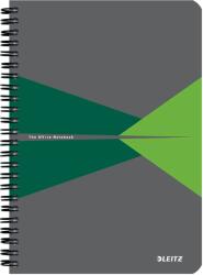 Leitz Caiet cu spira A5 Leitz Office, PP reciclabil FSC, 90f, matematica, verde (SL449855)