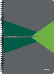 Leitz Caiet cu spira A4 Leitz Office, carton laminat FSC, 90f, dictando, verde (SL464855)