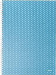 Esselte Caiet de birou Esselte Colour'Breeze, carton, reciclabil, certificare FSC, A4, 80 coli, cu spira, dictando, albastru (SL628481) - forit