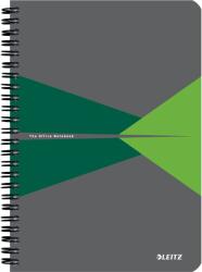 Leitz Caiet cu spira A5 Leitz Office, carton laminat FSC, 90f, dictando, verde (SL445955)