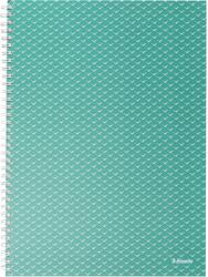 Esselte Caiet de birou Esselte Colour'Breeze, carton, reciclabil, certificare FSC, A4, 80 coli, cu spira, dictando, verde (SL628482) - forit