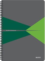 Leitz Caiet cu spira A4 Leitz Office, carton laminat FSC, 90f, matematica, verde (SL464755)