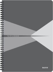 Leitz Caiet cu spira A4 Leitz Office, carton laminat FSC, 90f, matematica, gri (SL464785)