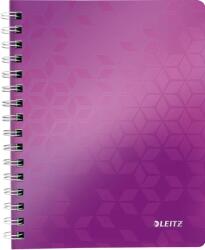 Leitz Caiet de birou Leitz WOW, PP, A5, cu spira, matematica, mov metalizat (SL020806) - forit