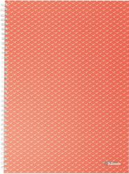 Esselte Caiet de birou Esselte Colour'Breeze, carton, reciclabil, certificare FSC, A4, 80 coli, cu spira, matematica, corai (SL628478) - forit