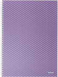 Esselte Caiet de birou Esselte Colour'Breeze, carton, reciclabil, certificare FSC, A4, 80 coli, cu spira, dictando, lavanda (SL628484) - forit