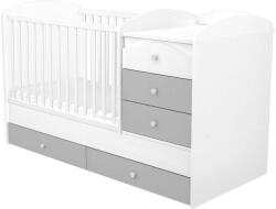 Hubners Pat Transformabil Hubners Patrik Maxi Kombi cu 5 Sertare 120x70CM Comoda Alb Grafit (PTH5SPMAKAG)