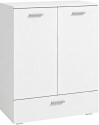 HOMCOM Comodă modernă, dulap de depozitare independent cu sertar și raft reglabil, Alb | Aosom Romania (83B-900V90WT) Comoda