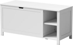 HomCom Bancă pentru pantofi cu raft interior reglabil și compartiment cu clapetă, bancă depozitare pentru pantofi, Alb | Aosom Romania (837-802V90WT) Pantofar