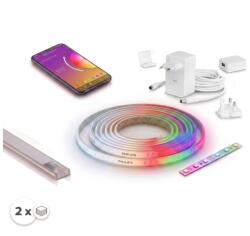 SmartLED Set 1x bandă LED RGBW WHITE AND COLOR LED/20W/230V 2 m + 2x profil încastrat 1 m (SD0028F)