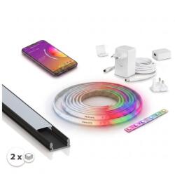 SmartLED Set 1x bandă LED RGBW WHITE AND COLOR LED/20W/230V, 2 m + 2x profil încastrat, 1 m (SD0029F)