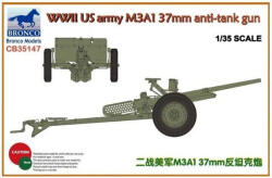 Bronco Models Model asamblabil Bronco Models Militar: Tancuri - Tun antitanc american M3A1 37mm din Al Doilea Război Mondial (CB35147)