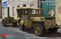 Bronco Models Model asamblabil Bronco Models Militar: Camioane - US GPW camion 1/4 tonă 4x4 (mod. 1942) cu tun antitanc de 37 mm M3A1 (CB35107)