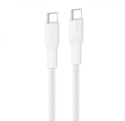 Belkin BoostCharge Pro USB-C - USB-C fonott borítású kábel 240W, 3m fehér (CAB025hq3MWH) (CAB025hq3MWH)