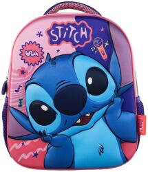 Luna Luna: Must Team 3D Stitch mintás lekerekített ovis hátizsák 26x10x32 cm (000565078) - innotechshop