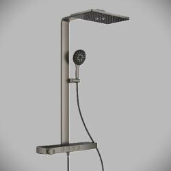 GROHE Sistem de dus, cu baterie termostat, aparent, 400 mm, 3 functii, antracit mat (Brushed Hard Graphite), Grohe SPA Rainshower Aqua Pure 100961AL00 100961AL00 (100961AL00)