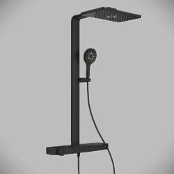 GROHE Sistem de dus, cu baterie termostat, aparent, 400 mm, 3 functii, negru mat (Phantom Black), Grohe SPA Rainshower Aqua Pure 100961KF00 100961KF00 (100961KF00)