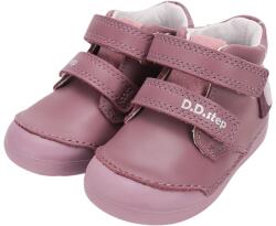 D. D. STEP pantofi pentru fetițe cu velcro, fără căptușeală, pentru primii pași, cu motiv de aparat foto mov (14F3F3)