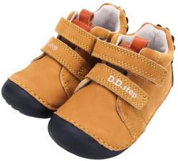 D.D.Step pantofi pentru băieți cu leu, fără căptușeală, cu închidere cu velcro, pentru primii pași muștar cu leu (14F2AD)