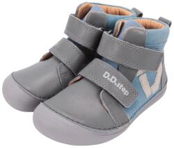 D. D. STEP Pantofi pentru băieți Barefoot, fără căptușeală, cu închidere cu velcro albastru/mocha (14F2C3)