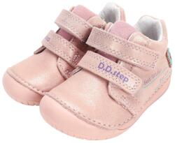 D. D. STEP Pantofi pentru fete Barefoot, fără căptușeală, cu închidere cu velcro șampanie roz (14F3F9)