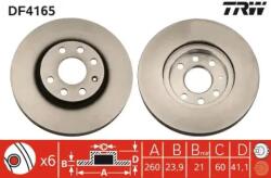 TRW szellőző féktárcsa Ø260mm DF4165