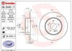 BREMBO Féktárcsa tömör Ø290mm 08. D340.11