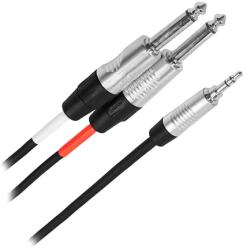 PLUGGER Cablu Y Jack Tata 3.5m Stereo - 2x Jack 6.35mm Mono 1m (99103) - global-electronic