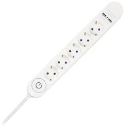 V-TAC Prelungitor 5 Cai Cu Intrerupator + 2usb 3m(3g1.5mm2) (sku-8807)