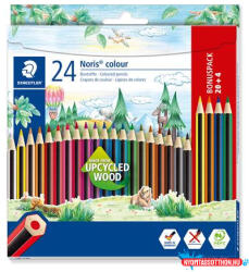 STAEDTLER Színes ceruza készlet, hatszögletű, STAEDTLER "Noris Colour 185", 20+4 különböző szín (COR_TS185C24P)