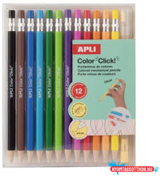 APLI Színes töltőceruza készlet, APLI "Color Click", 12 különböző szín (LCA20545D) - nyomtassotthon