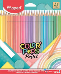 Maped Színes ceruza készlet, háromszögletű, MAPED "Color'Peps Pastel", 24 különböző pasztell szín (COR_IMA831880)