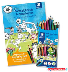 STAEDTLER Színes ceruza készlet, hatszögletű, színezőfüzettel, STAEDTLER "Noris® Colour 185", 12 szín (TS185SET10) - nyomtassotthon