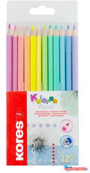 Kores Színes ceruza készlet, háromszögletű, KORES "Kolores Pastel", 12 pasztell szín (COR_IK93311)