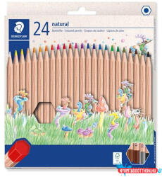 STAEDTLER Színes ceruza készlet, hatszögletű, STAEDTLER "Noris® natural 143N", 24 szín (TS143NC24) - nyomtassotthon
