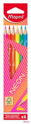 Maped Színes ceruza készlet, háromszögletű, MAPED "Neon", 6 különböző szín (COR_IMA831801)