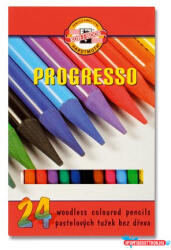 KOH-I-NOOR Színes ceruza készlet, henger alakú, famentes, KOH-I-NOOR "Progresso 8758/24", 24 különböző szín (TKOH8758)
