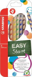 STABILO Színes ceruza készlet, háromszögletű, jobbkezes, STABILO "EasyColours", 6 különböző szín (TST3326)