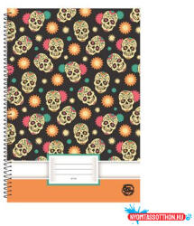 OPTISCHOOL Spirálfüzet, A4, sima, 70 lap, OPTISCHOOL, "Skull (COR_NKOPSFSS)
