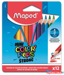 Maped Színes ceruza készlet, háromszögletű, MAPED "Mini Color'Peps Strong", 12 különböző szín (COR_IMA862812)