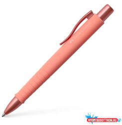 Faber-Castell Golyóstoll, 1 mm, XB, nyomógombos tolltest, korallpiros tolltest, FABER-CASTELL "Poly Ball Urban", kék (TFC241125) - nyomtassotthon