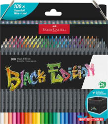 Faber-Castell Színes ceruza készlet, háromszögletű, FABER-CASTELL "Black Edition", 100 különböző szín (TFC116411) - nyomtassotthon