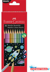Faber-Castell Színes ceruza készlet, hatszögletű, FABER-CASTELL, 10 különböző metál szín (COR_TFC201583)