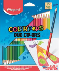 Maped Színes ceruza készlet, háromszögletű, kétvégű, MAPED "Color'Peps Duo", 48 különböző szín (COR_IMA829602)