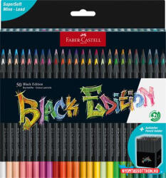 Faber-Castell Színes ceruza készlet, háromszögletű, FABER-CASTELL "Black Edition", 50 különböző szín (TFC116450) - nyomtassotthon
