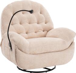 TEMPO KONDELA Scaun pivotant de lux, cu balansare, bej, DELMOR NEW