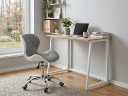  Set pentru birou ZARIMO masa 80x40 cm, alb/dub sonoma + scaun AVOLA din piele ecologica, gri-alb