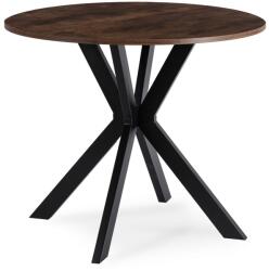 Klubfotel LAUREN kerek étkezőasztal 80 cm - rusztikus tölgy/fekete